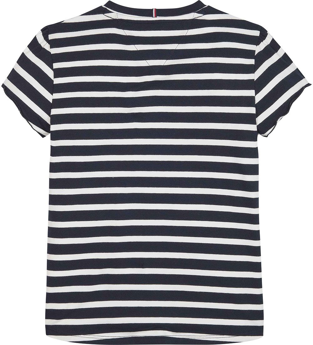 Tommy Hilfiger T-shirt - Striped Ruffle -  Desert Sky Stripe