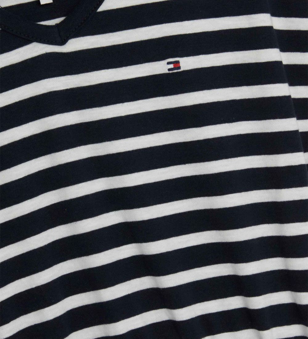 Tommy Hilfiger Kjole - Breton Stripe V-NK - Desert Sky Stripe