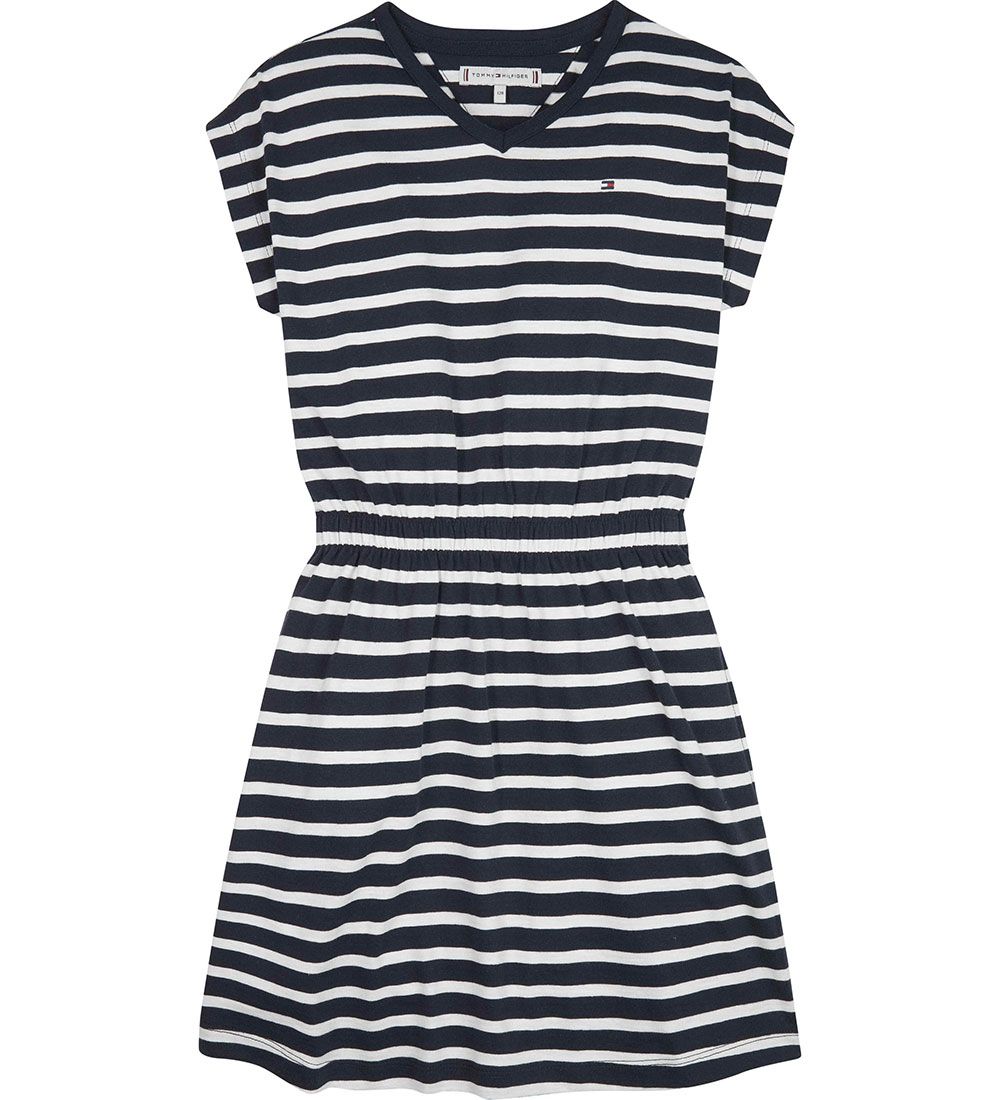 Tommy Hilfiger Kjole - Breton Stripe V-NK - Desert Sky Stripe