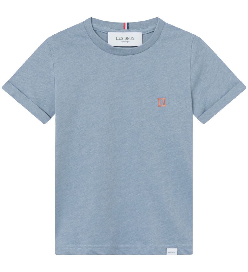 Les Deux T-Shirt - Nrregaard - Tradewinds Blue Melange/Orange