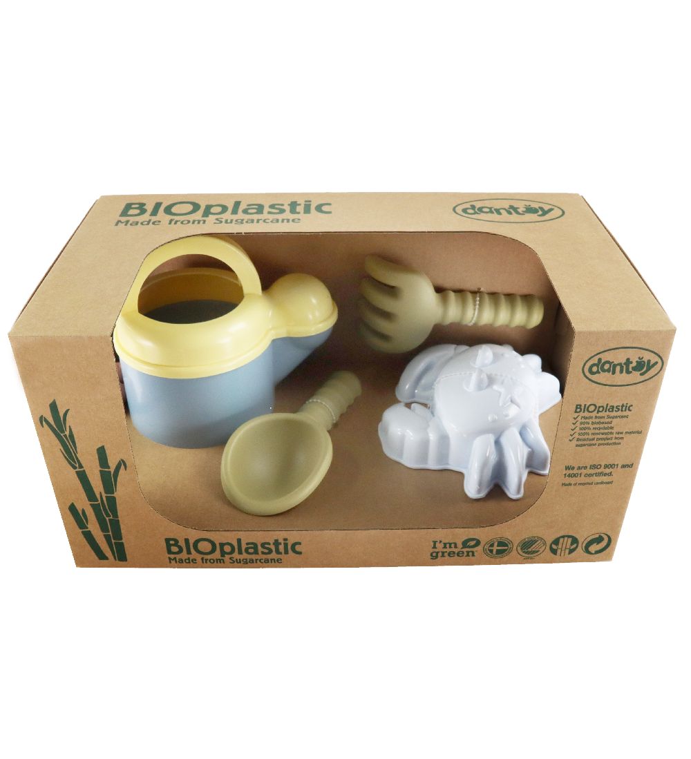 Dantoy BIO Plastic Sandsæt m. Krabbe - Blå/Grøn