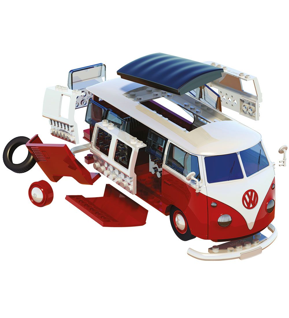 Airfix Sæt - QUICKBUILD - VW Camper Van J6017 - 52 Dele - Rød