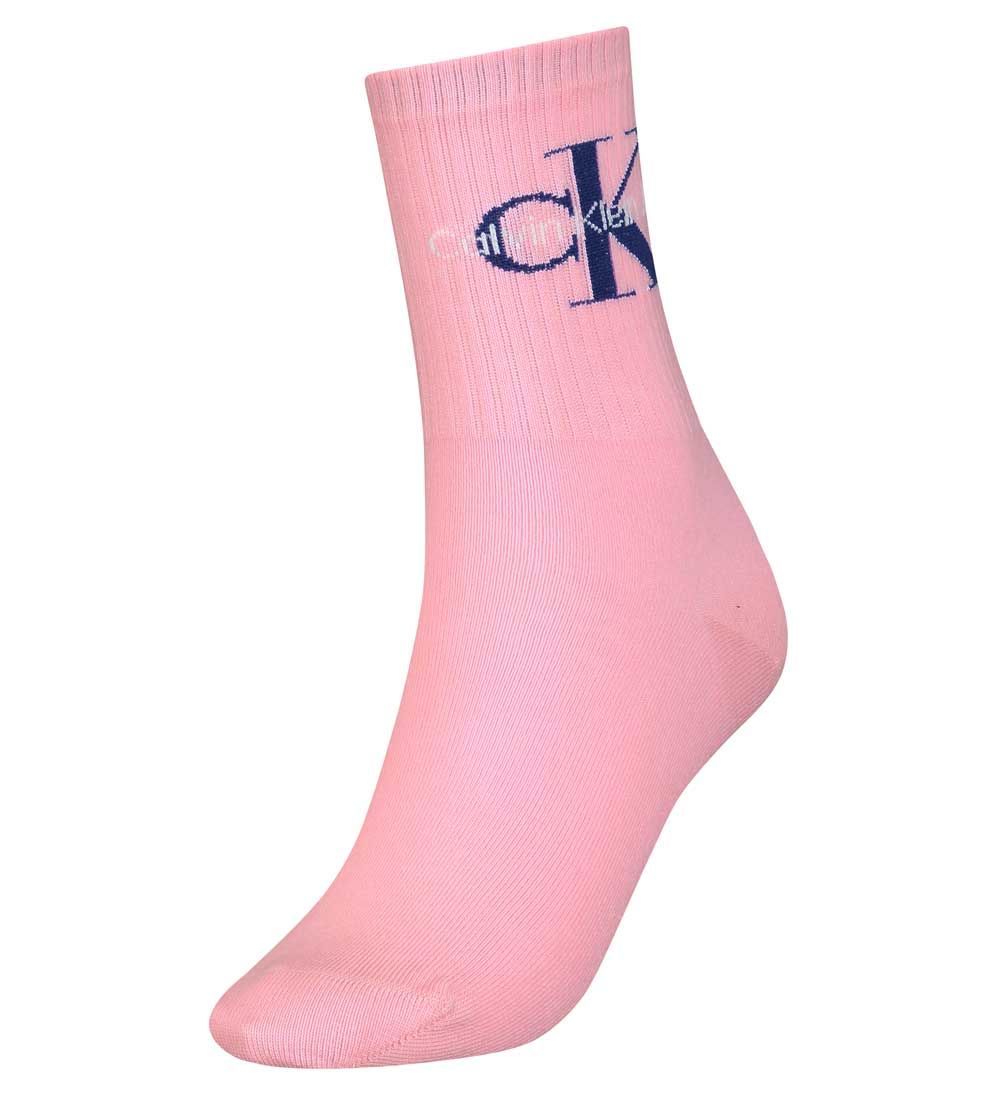 Calvin Klein Strømper - Rib - Pink m. Logo