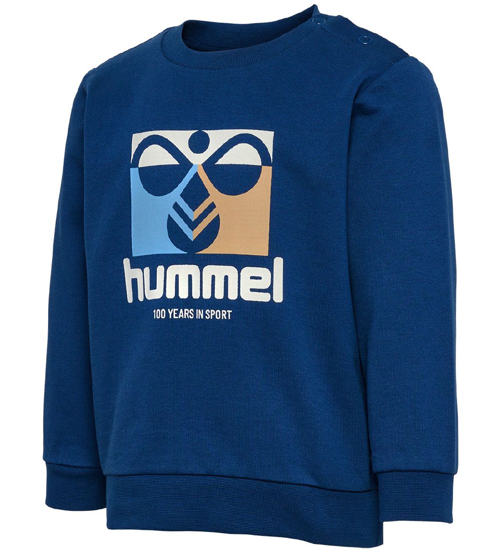 Hummel Sweatshirt - hmlLime - Navy Peony