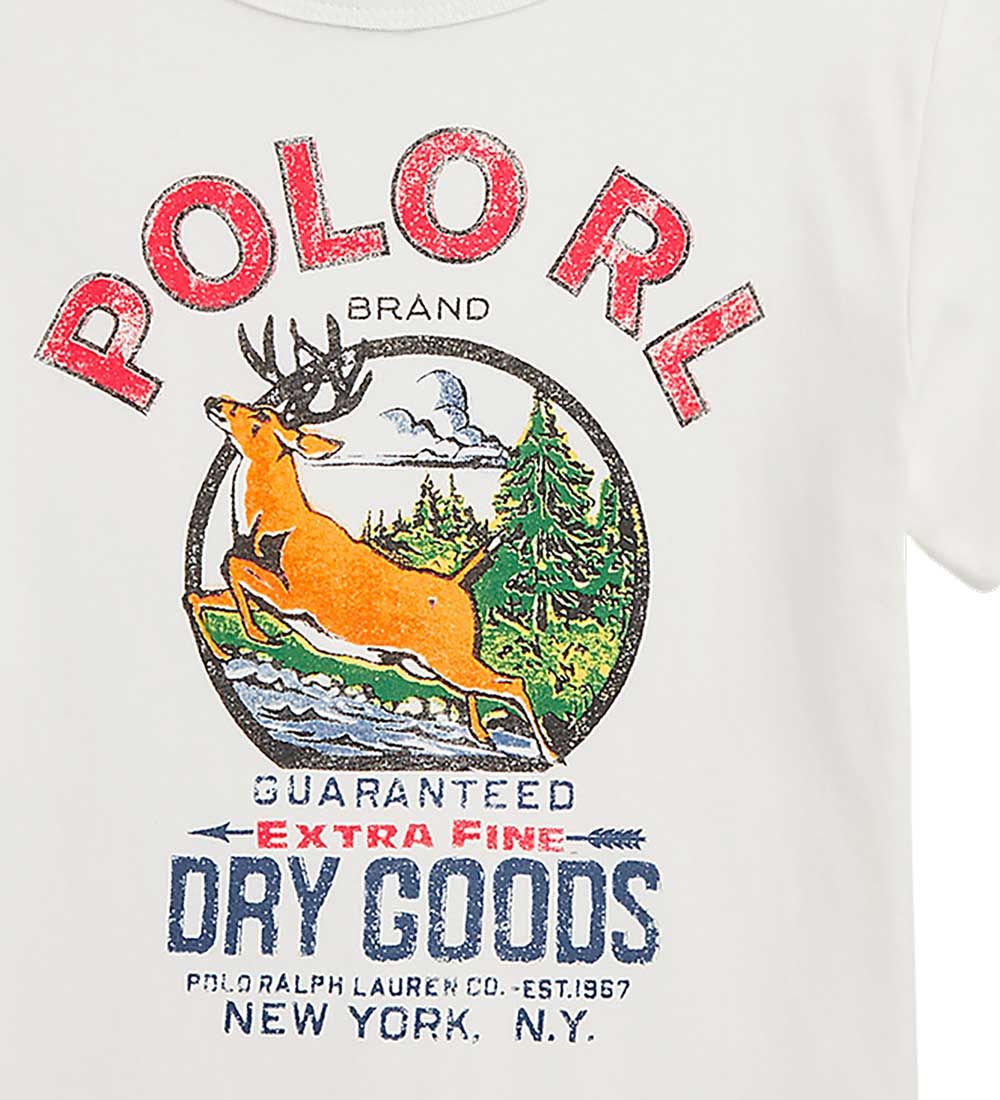 Polo Ralph Lauren T-shirt - Country - Hvid m. Krondyr