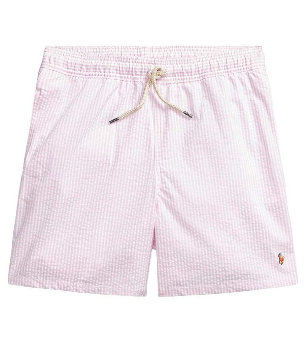 Polo Ralph Lauren Badeshorts - Classics II - Roesa/Hvidstribet