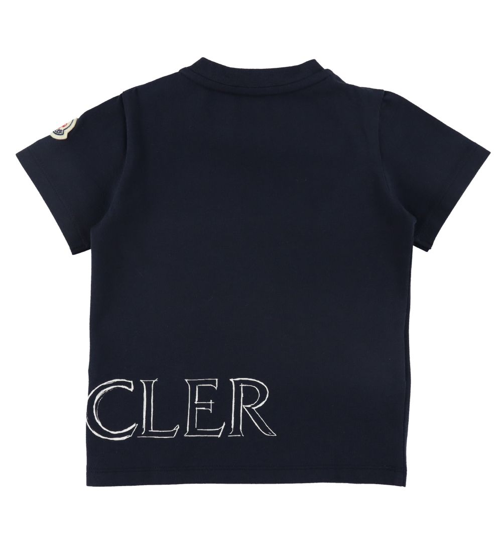 Moncler T-shirt - Navy m. Broderi
