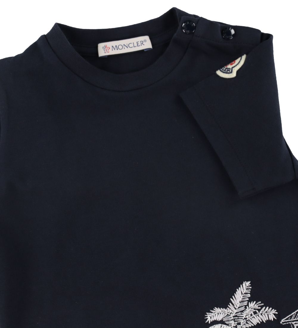 Moncler T-shirt - Navy m. Broderi