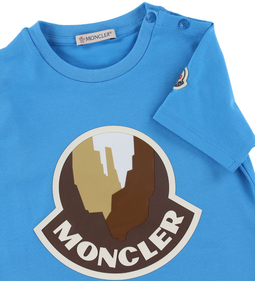 Moncler T-shirt - Blå m. Logo