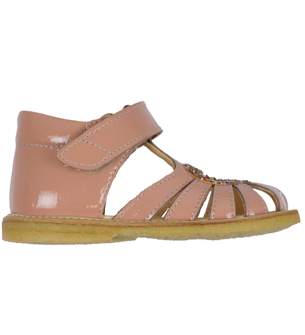 Angulus Begyndersandal - Mrk Fersken m. Glitter