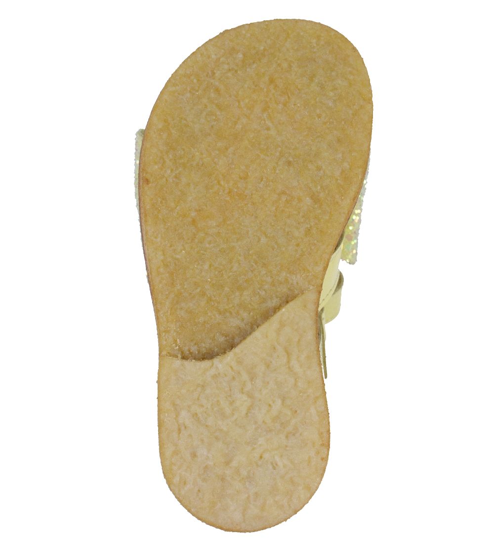 Angulus Sandal - Lysegul m. Glitter m. Sløjfe