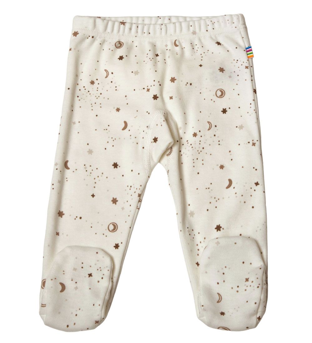 Joha Leggings m. Fødder - Hvid m. Print