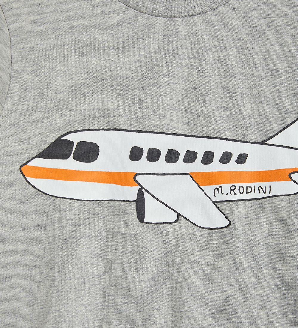 Mini Rodini T-shirt - Airplane - Gr Melange