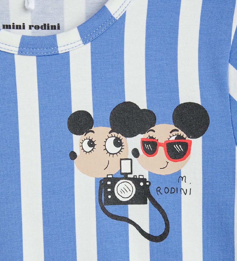 Mini Rodini Kjole - Ritzratz Stripe - Blå/Hvid