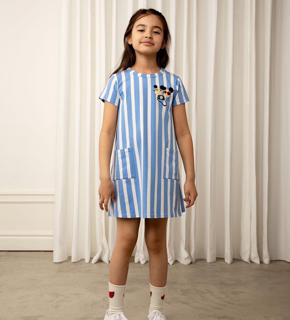 Mini Rodini Kjole - Ritzratz Stripe - Blå/Hvid