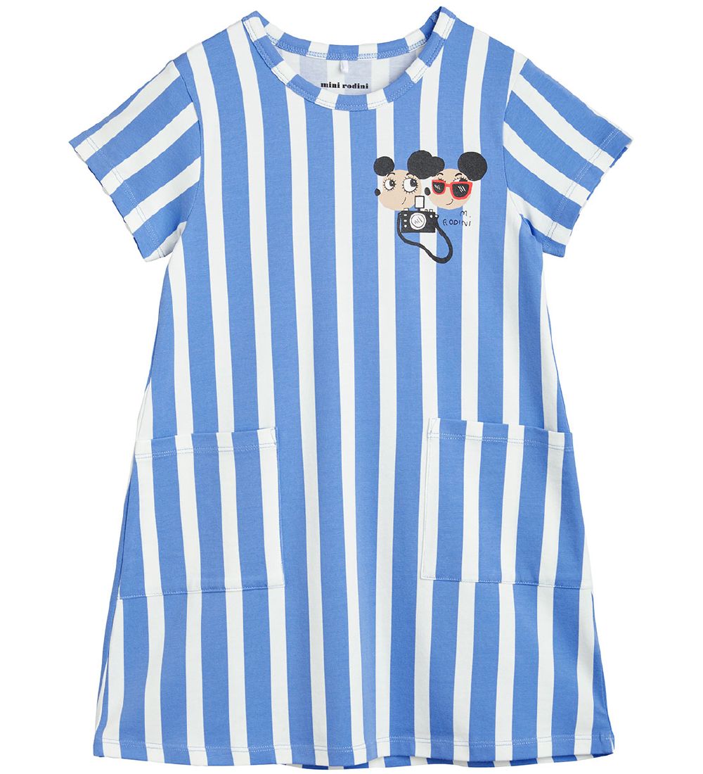 Mini Rodini Kjole - Ritzratz Stripe - Blå/Hvid