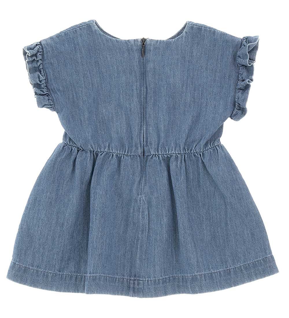 Moschino Kjole - Denim - Blå m. Logo/Guld