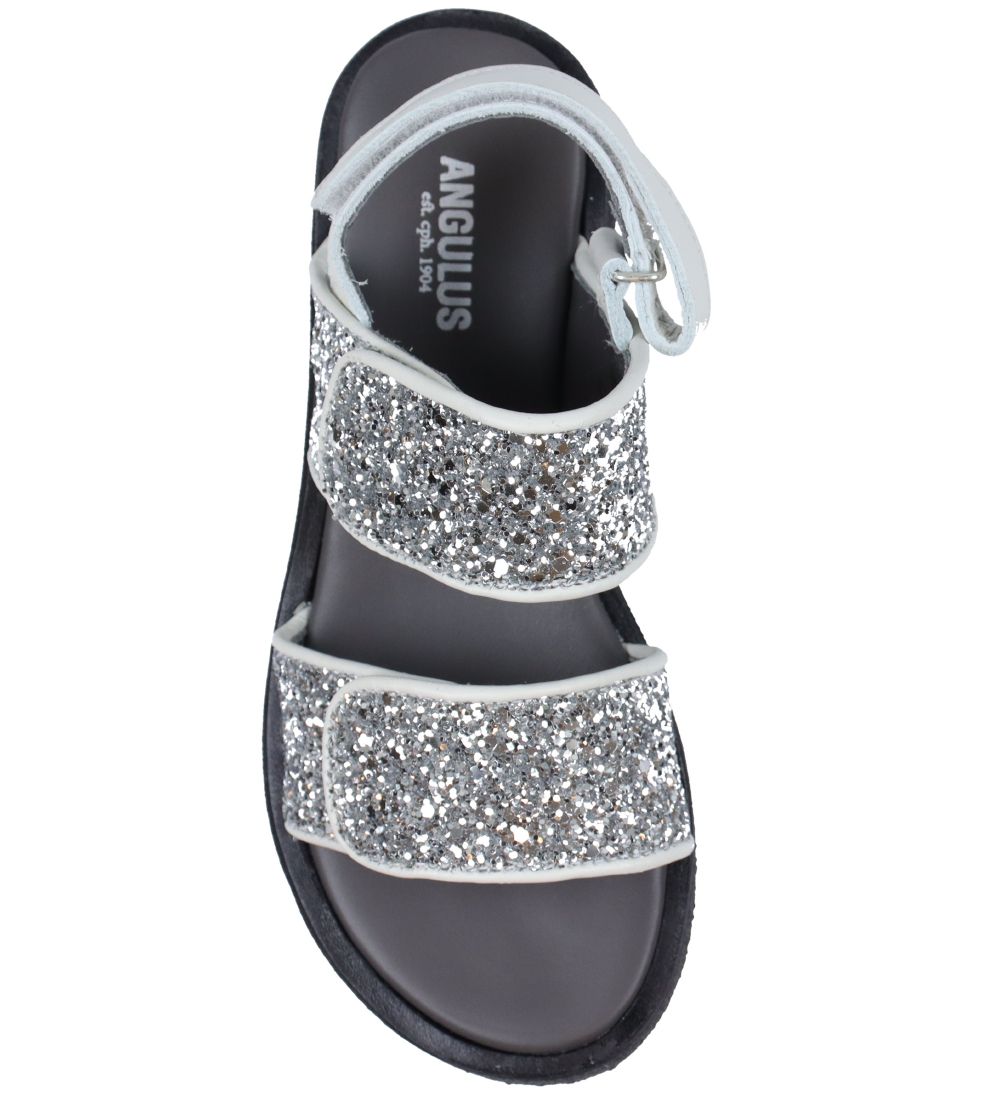 Angulus Sandal - Off White/Sølv m. Glitter