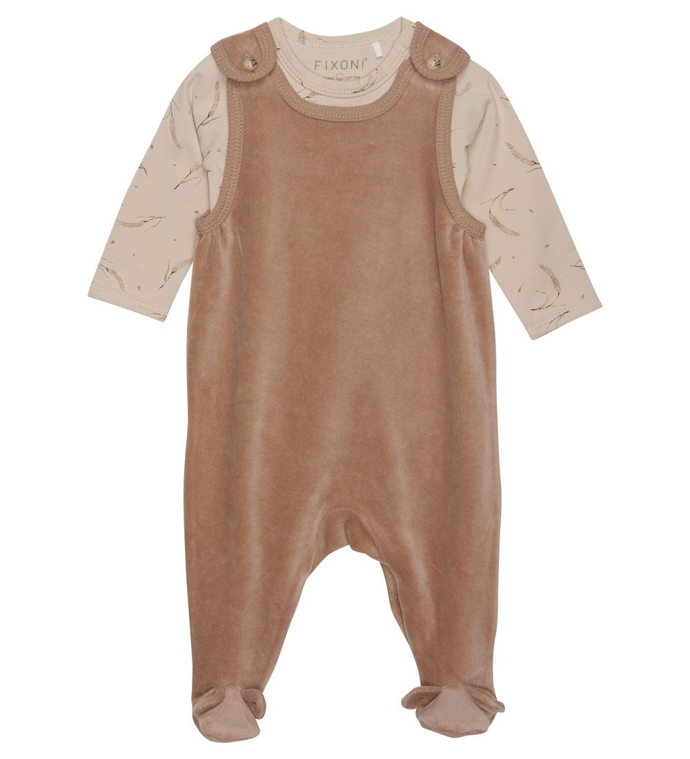 Fixoni Sparkedragt m. Body l/ - Velour - Affogat