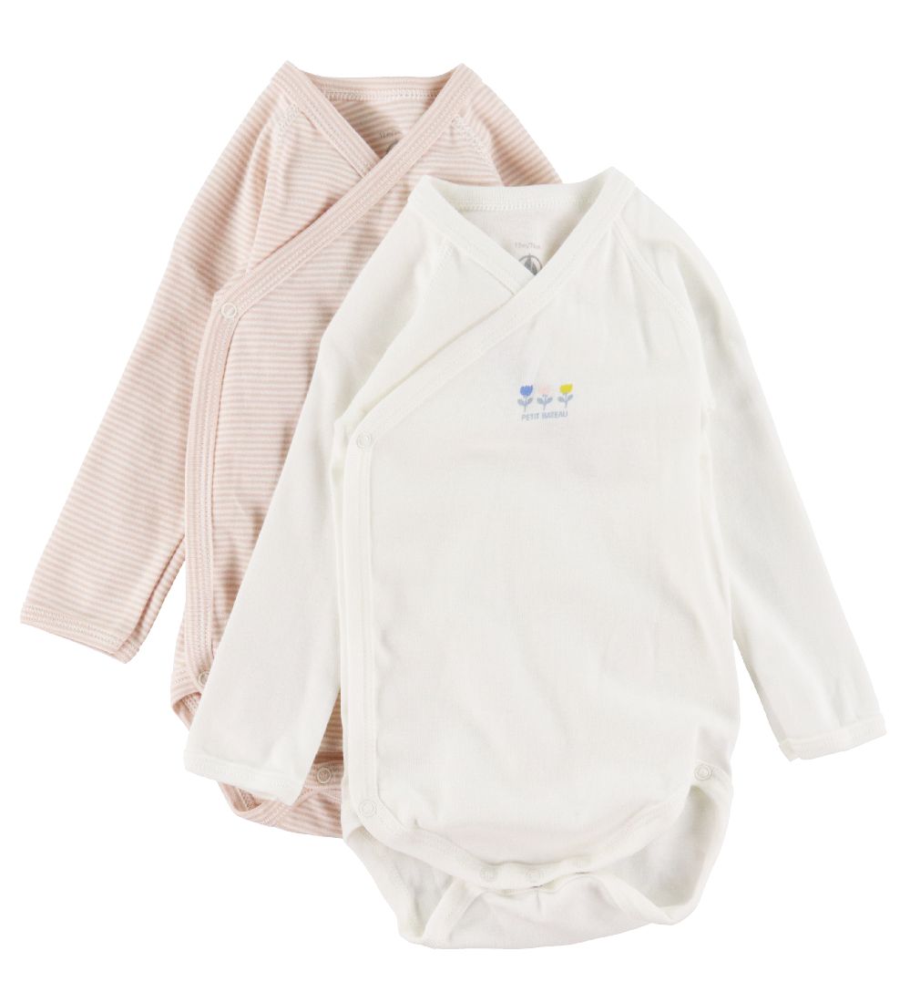 Petit Bateau Body l/æ - 5-pak - Lyserød/Hvid