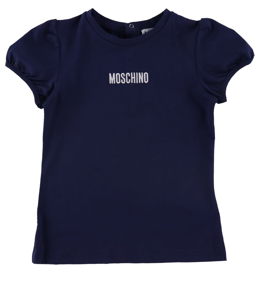 Moschino Sæt - T-Shirt/Spencer - Denim - Navy/Blå m. Logo