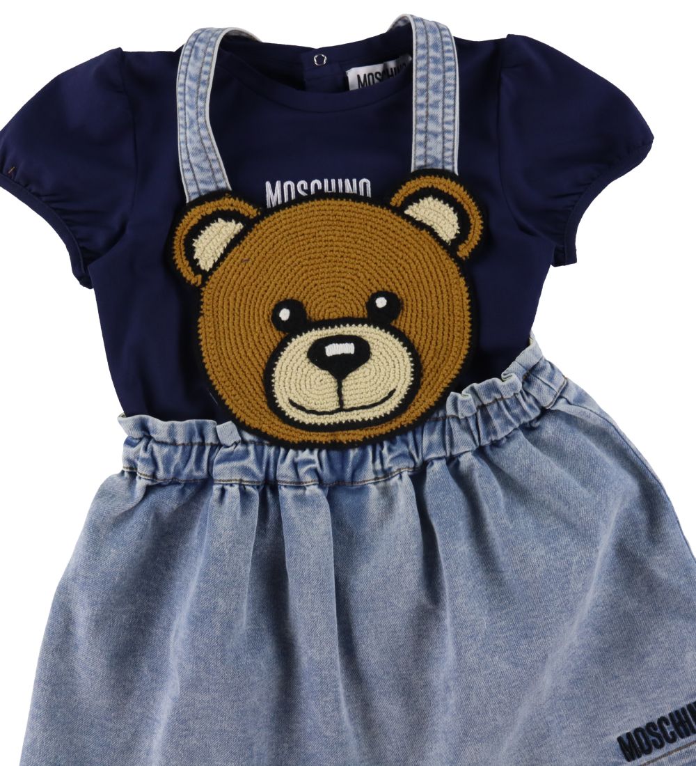 Moschino Sæt - T-Shirt/Spencer - Denim - Navy/Blå m. Logo
