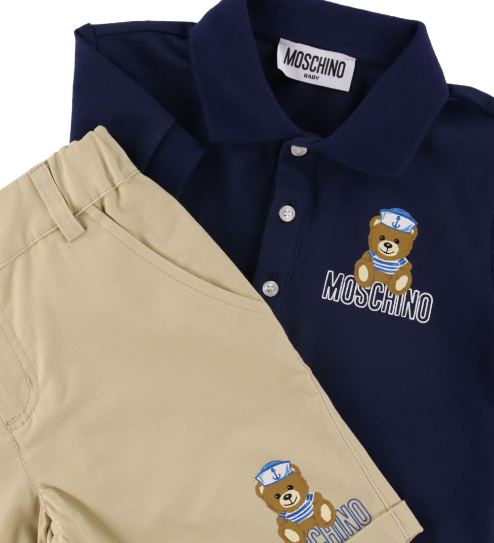 Moschino Polo/Shorts - Navy/Sand