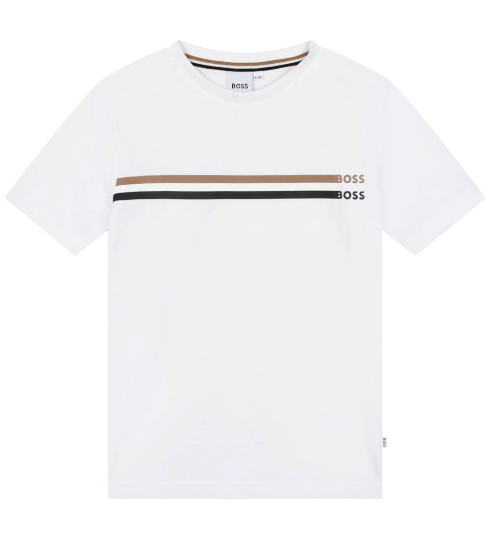 BOSS T-shirt - Hvid m. Striber