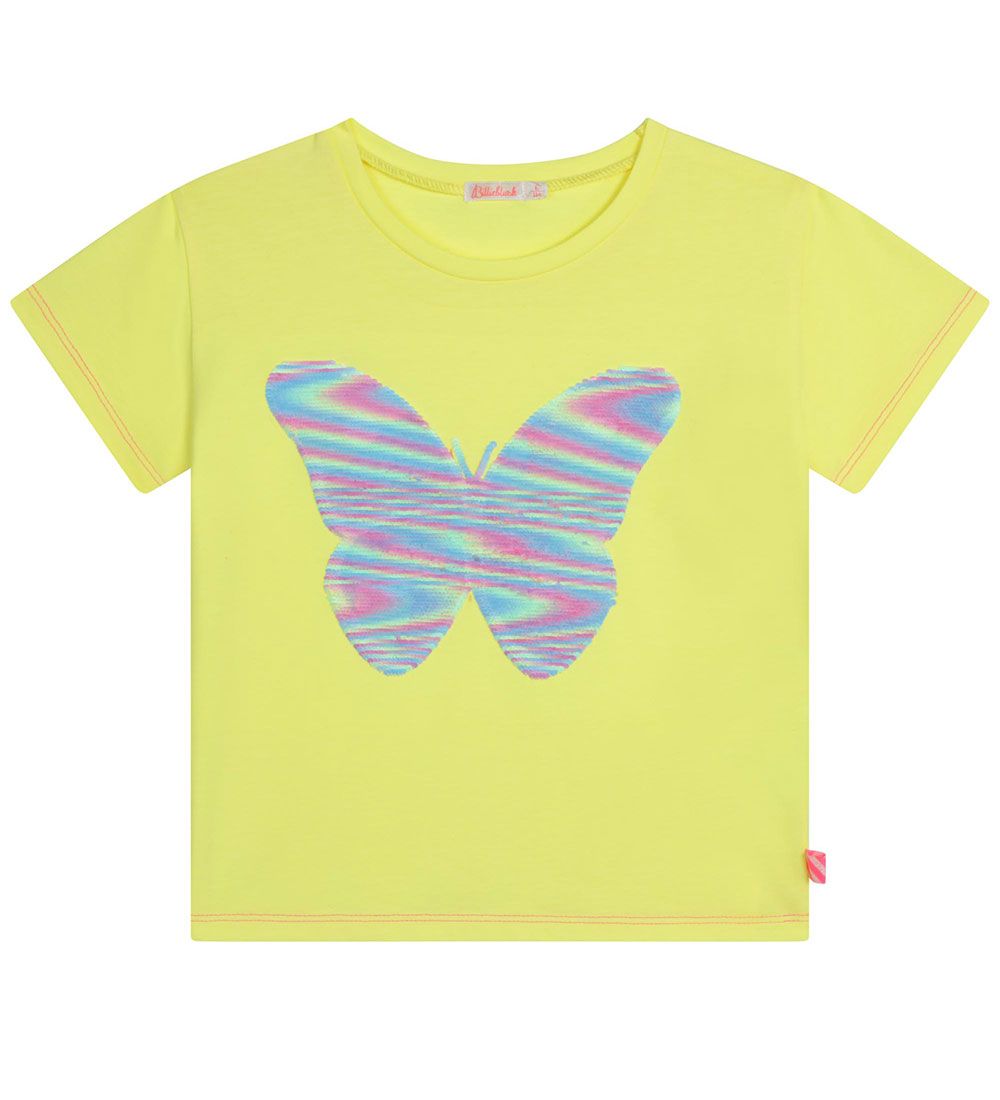 Billieblush T-shirt - Lemon m. Sommerfugl