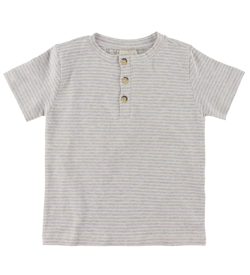 Popirol T-shirt - Poaki - Striped Light Grey