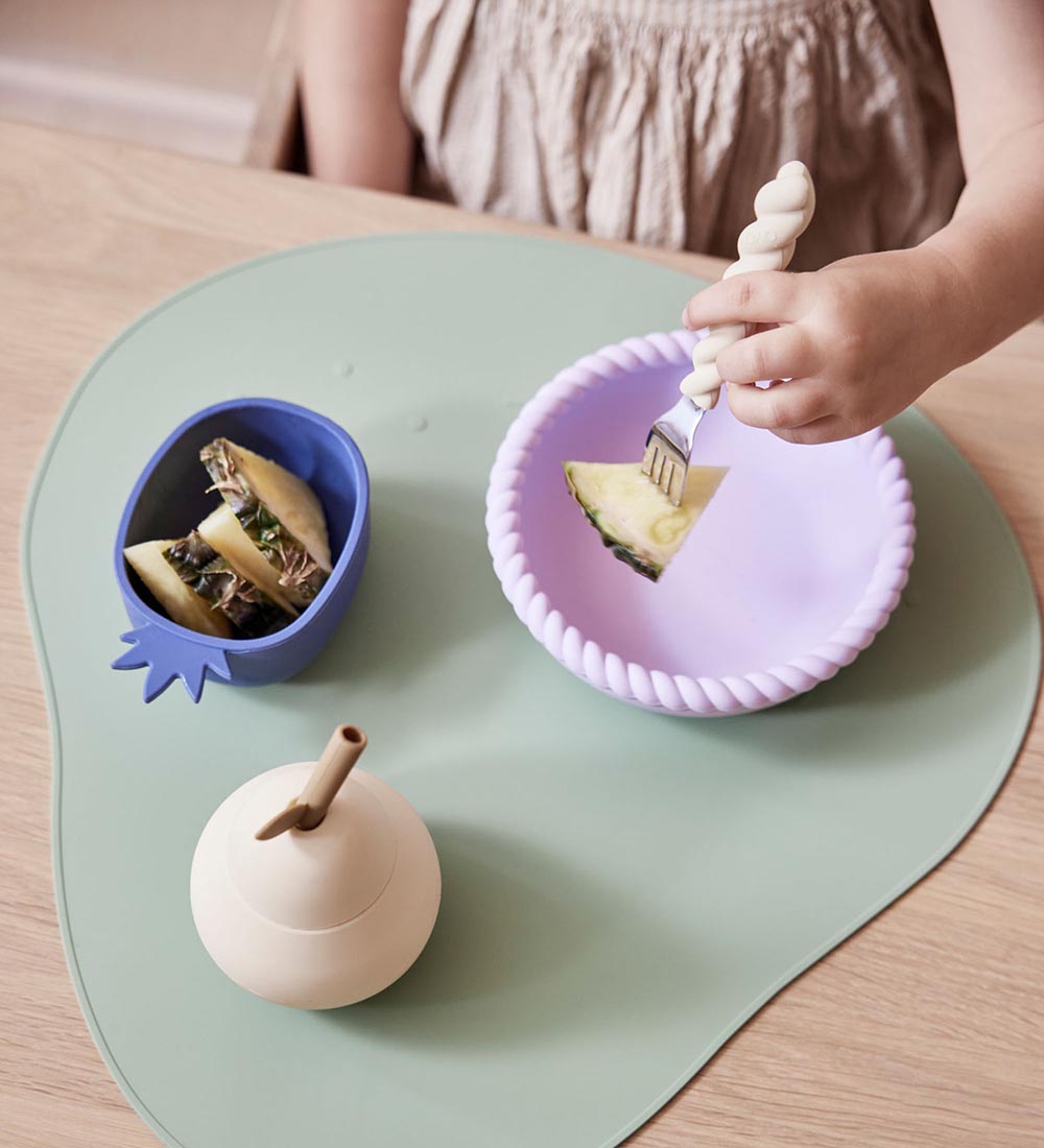 OYOY Snackskåle - 2-pak - Silikone - Pineapple & Apple - Blue/Li