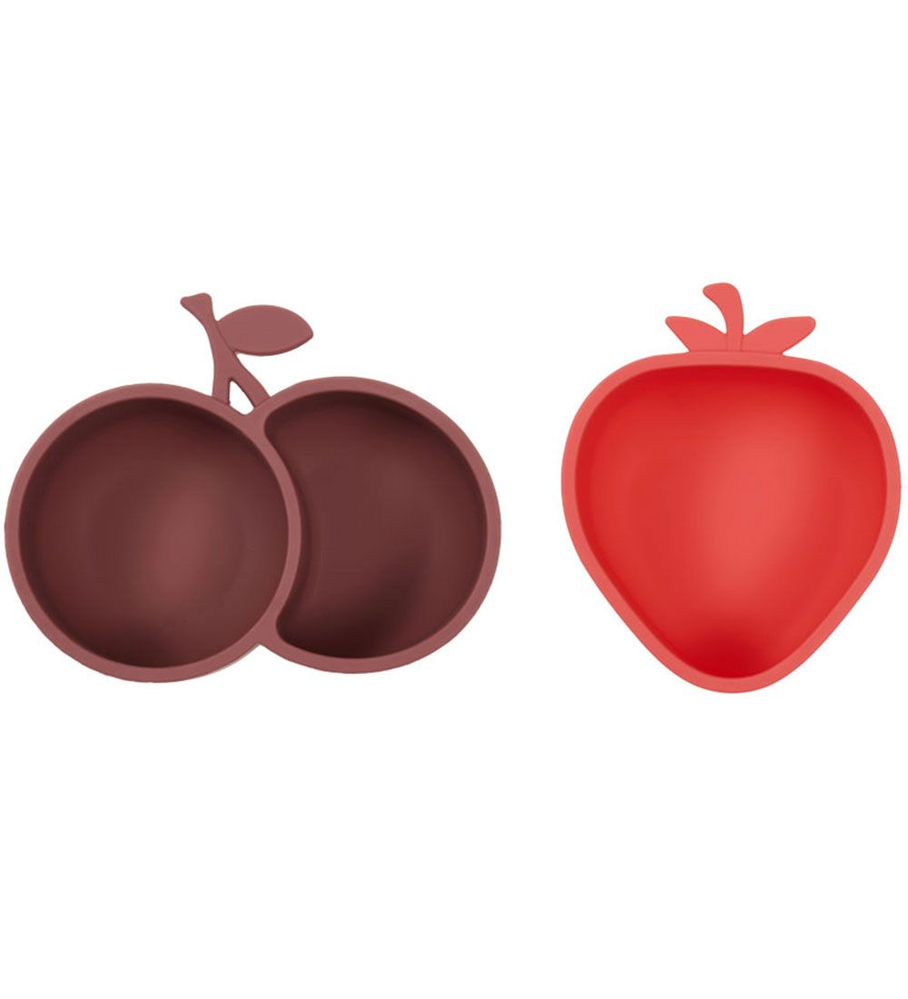 OYOY Snackskåle - 2-pak - Silikone - Strawberry & Cherry - Cherr
