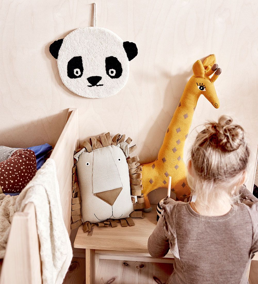 OYOY Vægtæppe - 25x32 cm - Panda - White/Black
