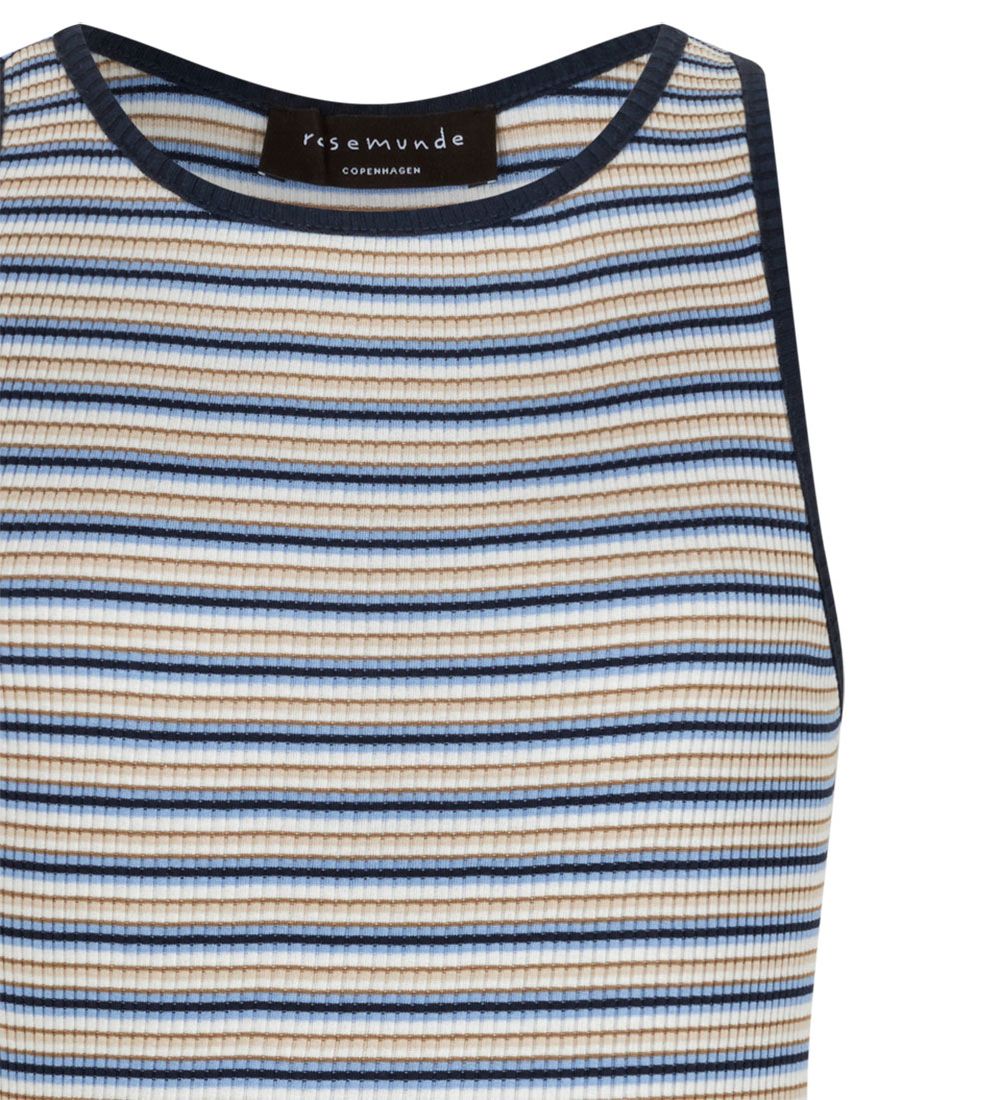 Rosemunde Top - Silke/Bomuld - Blue Multi Stripe