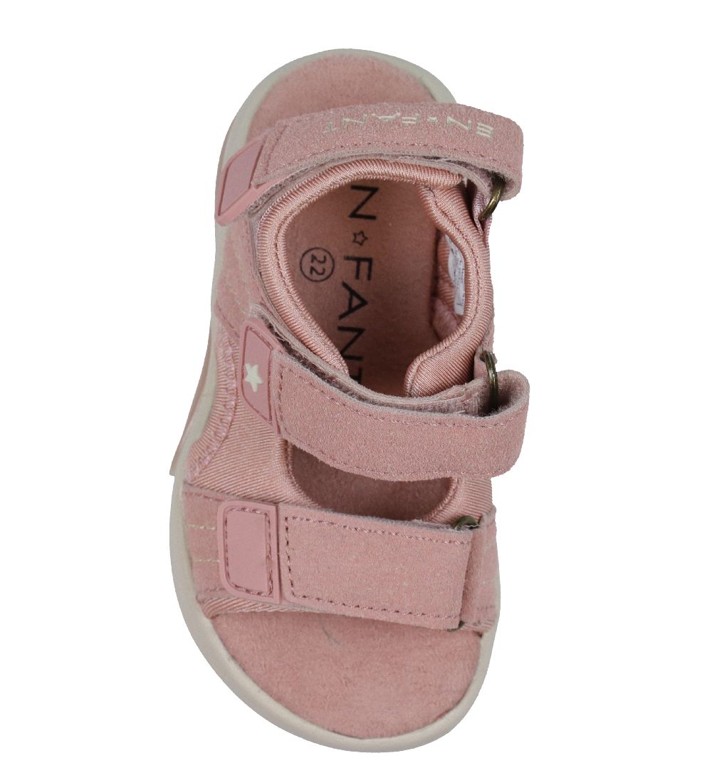 En Fant Sandal m. Velcro - Misty Rose m. Lys