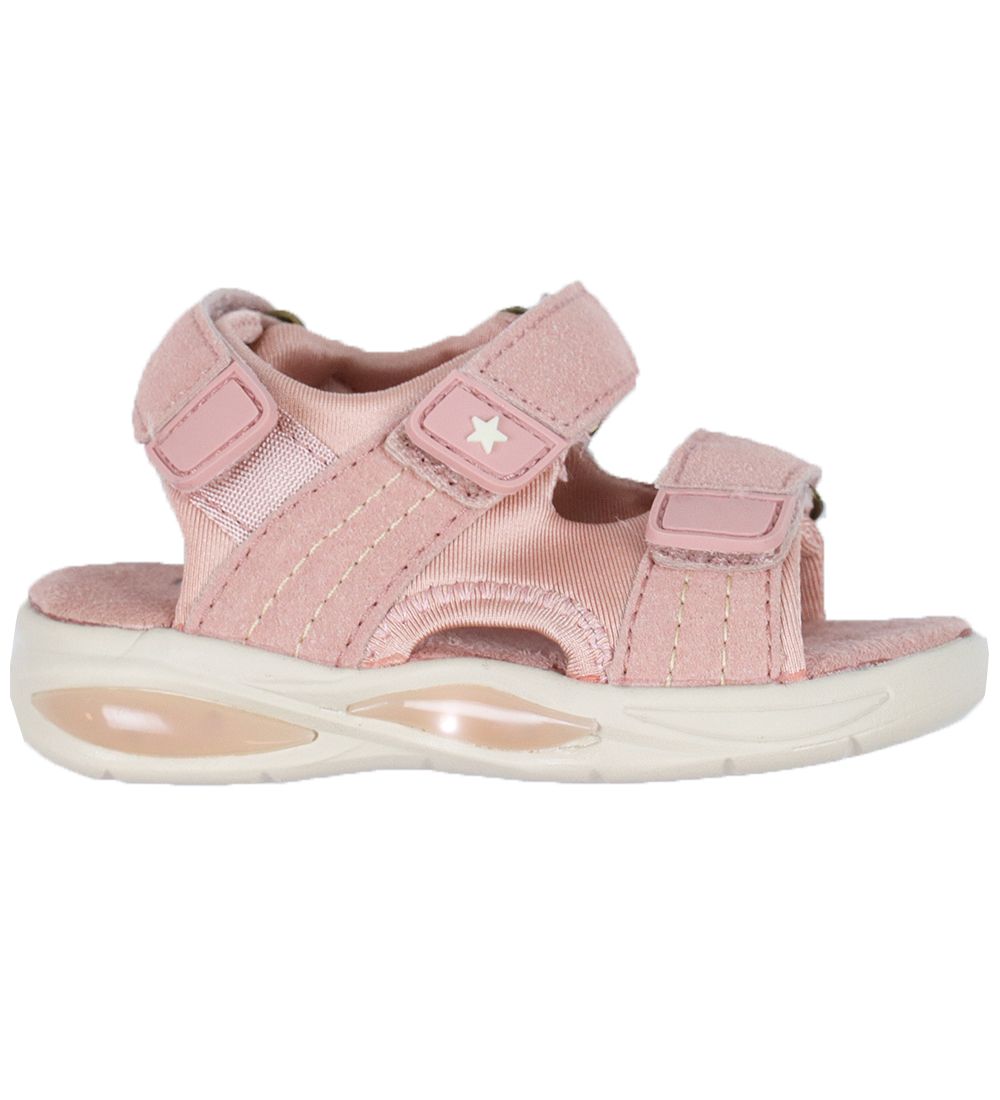 En Fant Sandal m. Velcro - Misty Rose m. Lys
