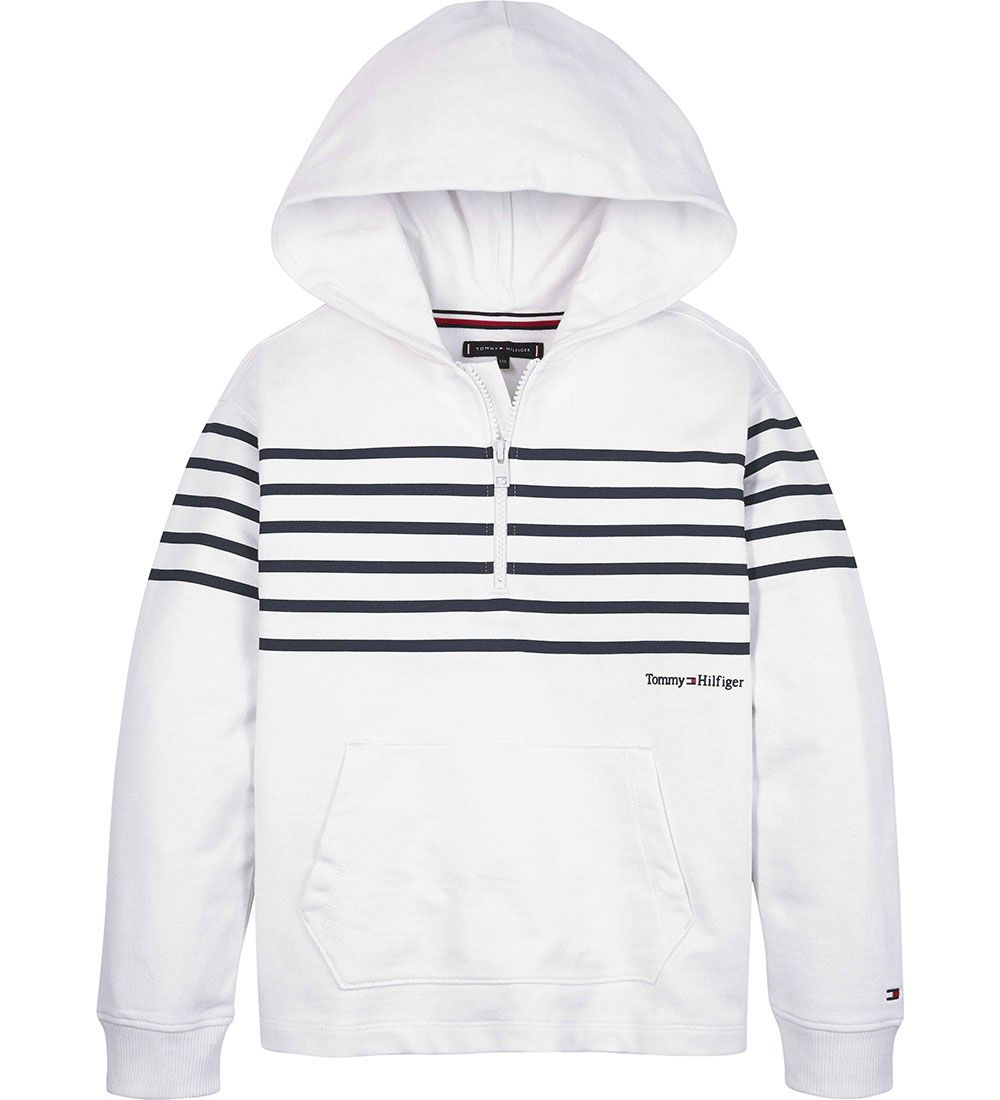 Tommy Hilfiger Hættetrøje - Breton Stripe - Ancient White