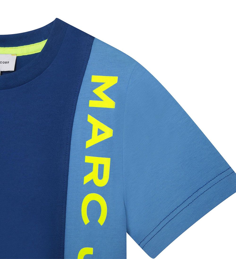 Little Marc Jacobs T-shirt - Electric Blue/Lysebl m. Neongul