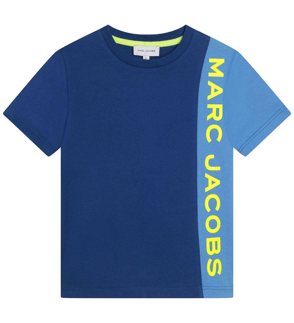 Little Marc Jacobs T-shirt - Electric Blue/Lysebl m. Neongul