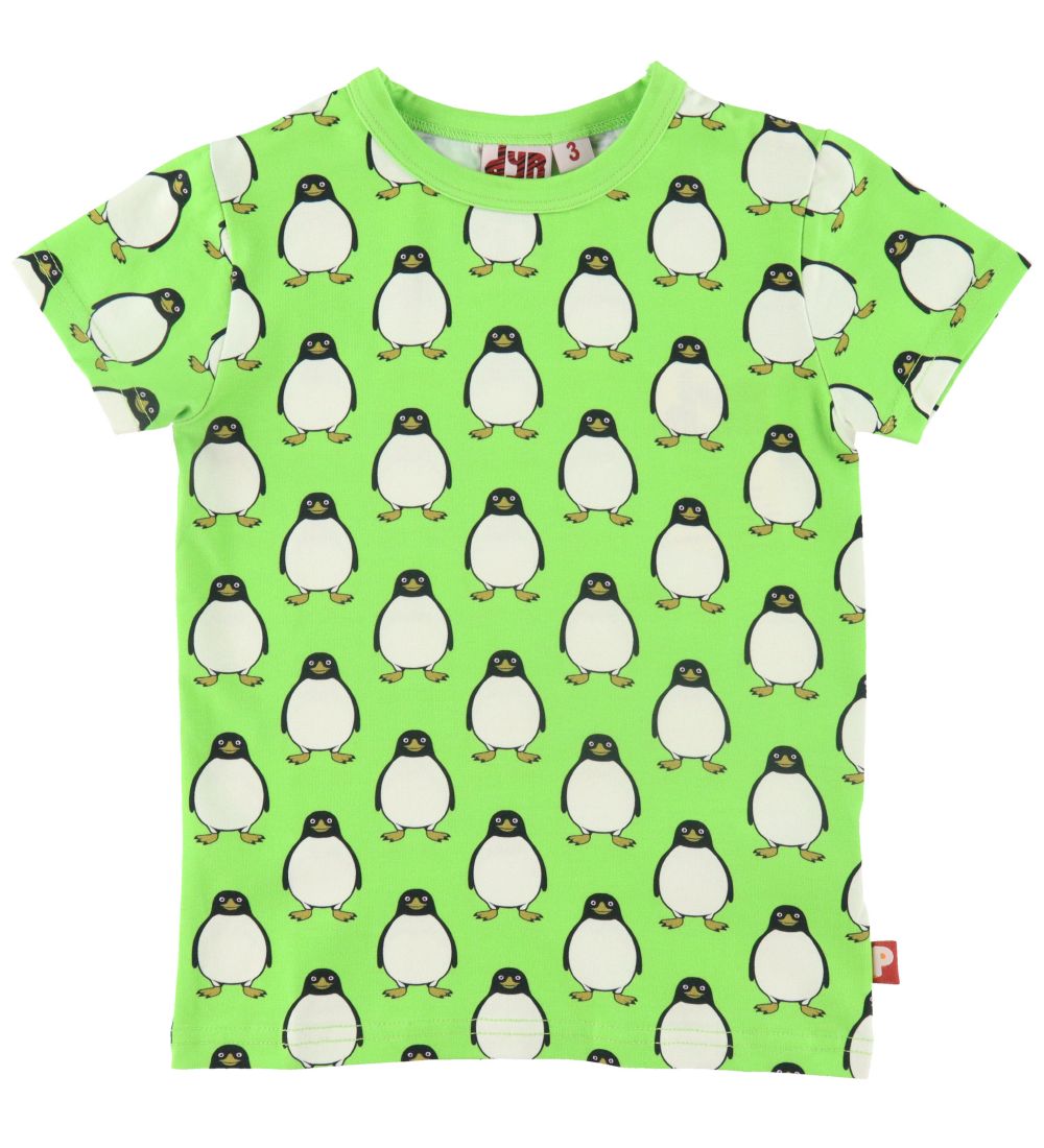 DYR-Cph T-Shirt - DYRGrowl - Bright Green m. Pingviner