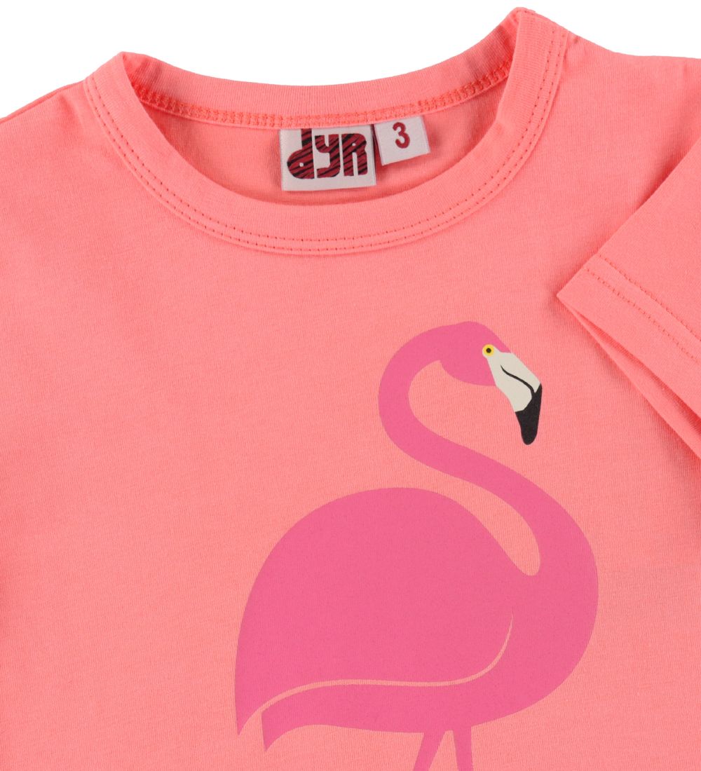 DYR-Cph T-Shirt - DYRWildlife - Coral m. Flamingo