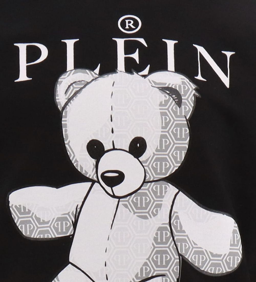 Philipp Plein Hættetrøje - Sort/Hvid m. Bamse