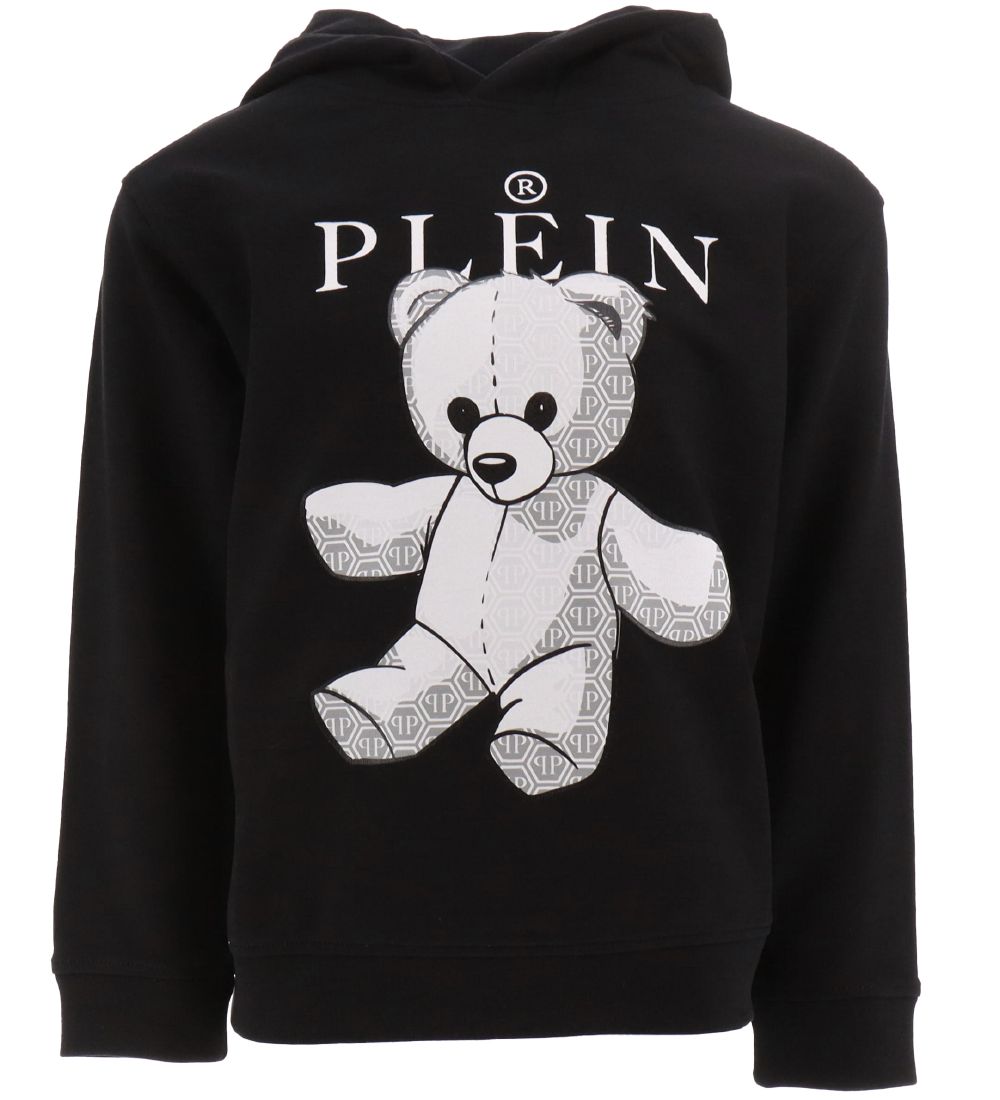 Philipp Plein Hættetrøje - Sort/Hvid m. Bamse