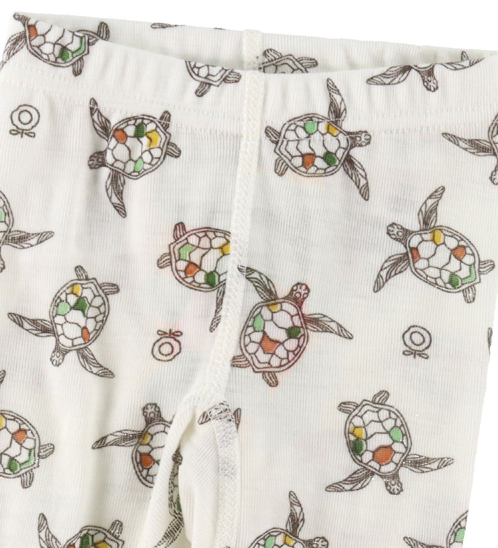 Katvig Leggings - Uld - Hvid m. Skildpadder