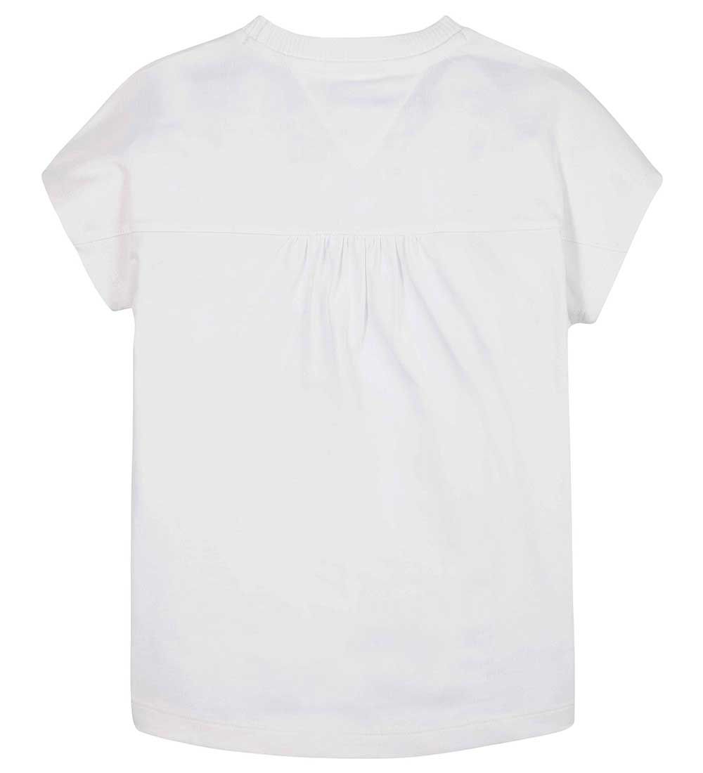 Tommy Hilfiger T-Shirt - Stripe Logo - Hvid