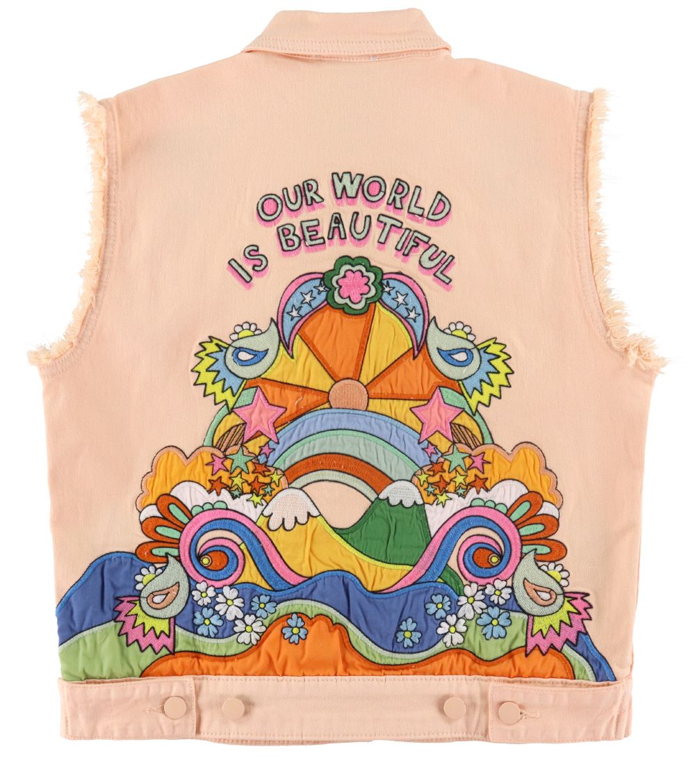 Stella McCartney Kids Vest - Denim - Lys Orange m. Broderi