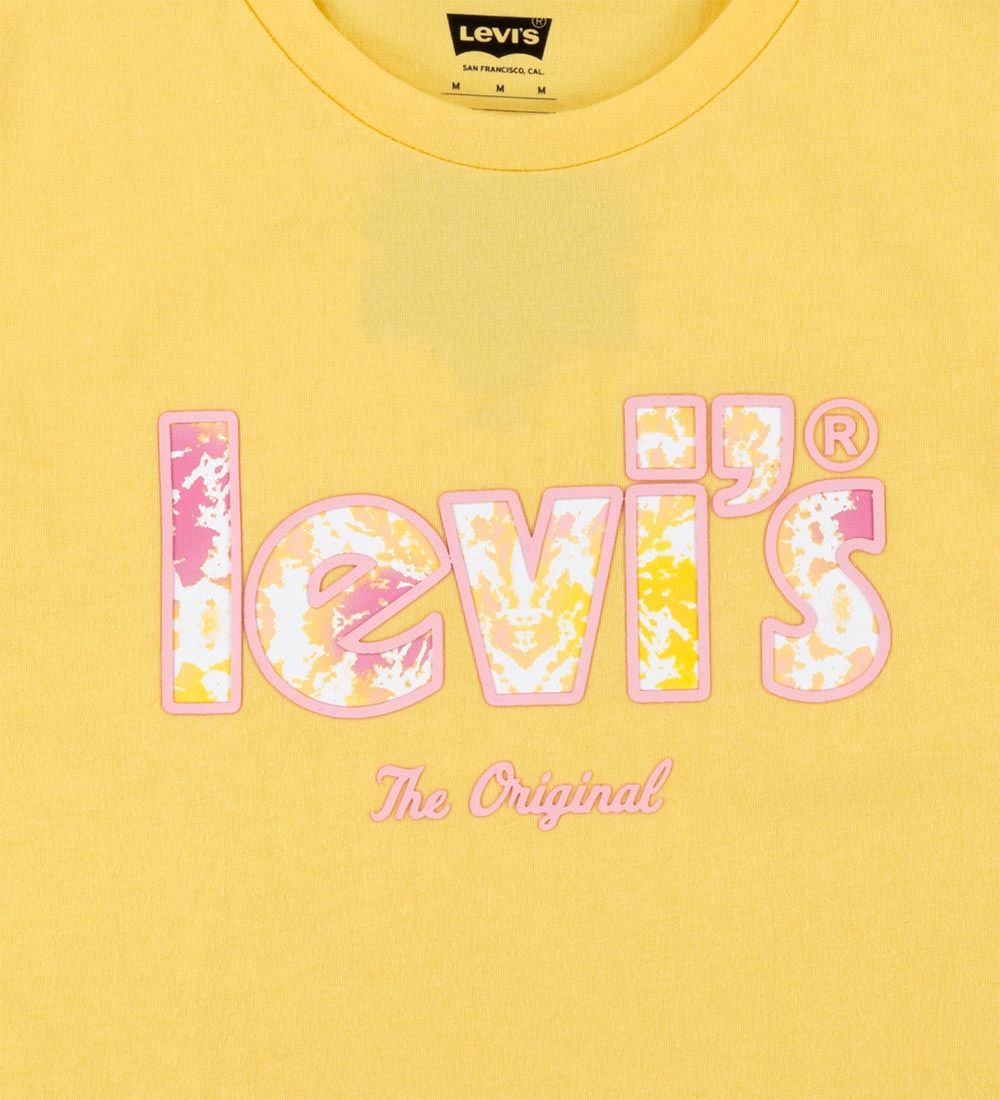 Levis Kids T-shirt - Pink Tie Dye Poster Logo - Snapdragon Yello