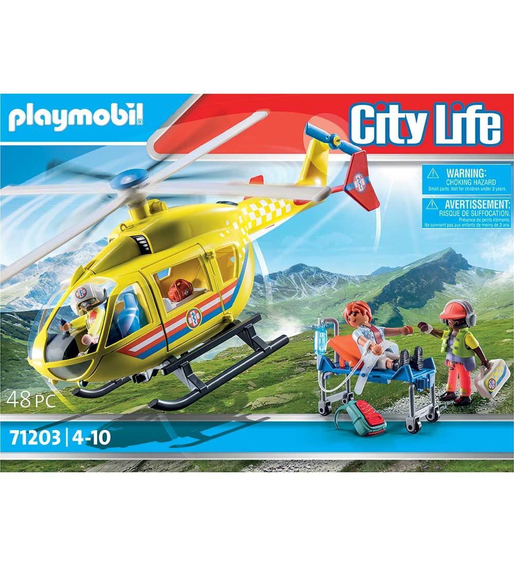 Playmobil City Life - Rednings Helikopter - 71203 - 48 Dele