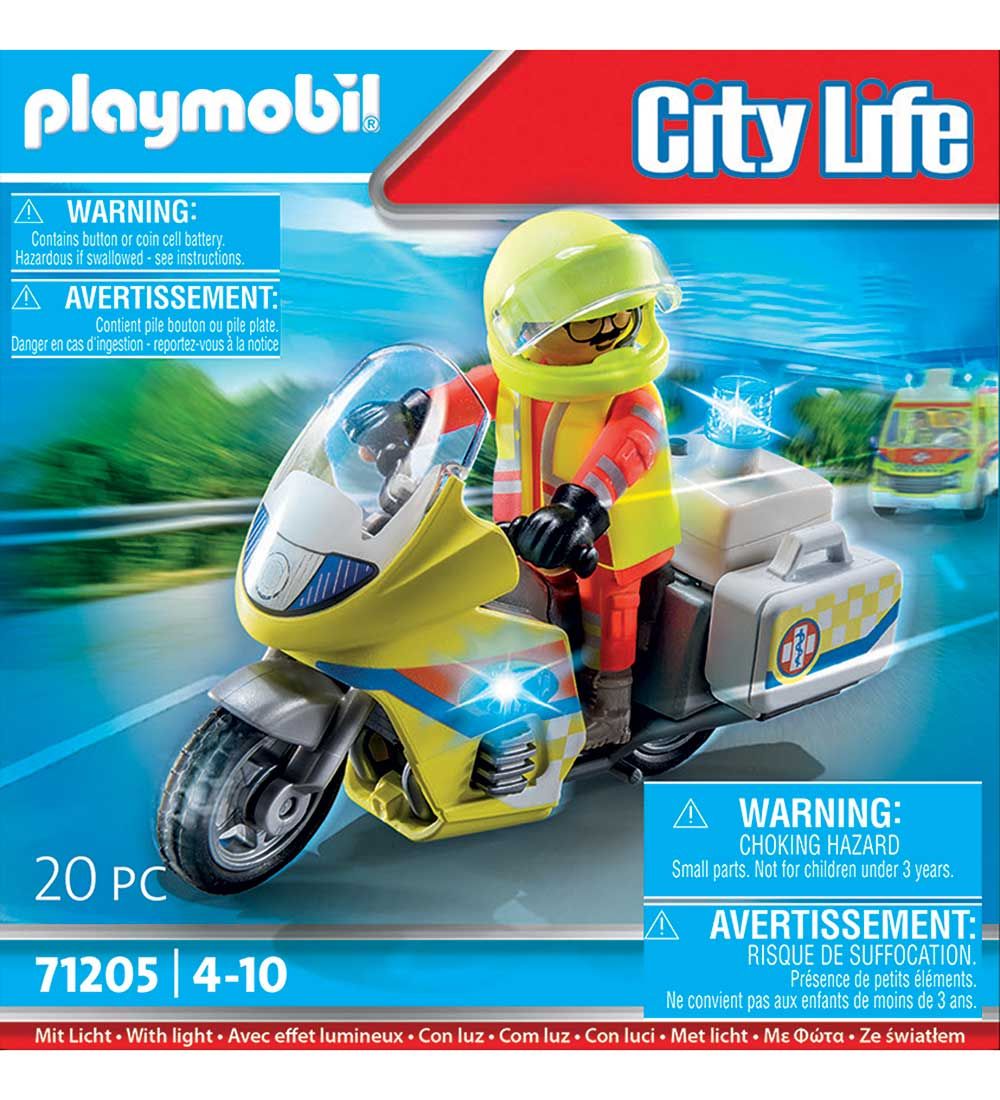 Playmobil City Life - Rednings Motorcykel - 71205 - 20 Dele