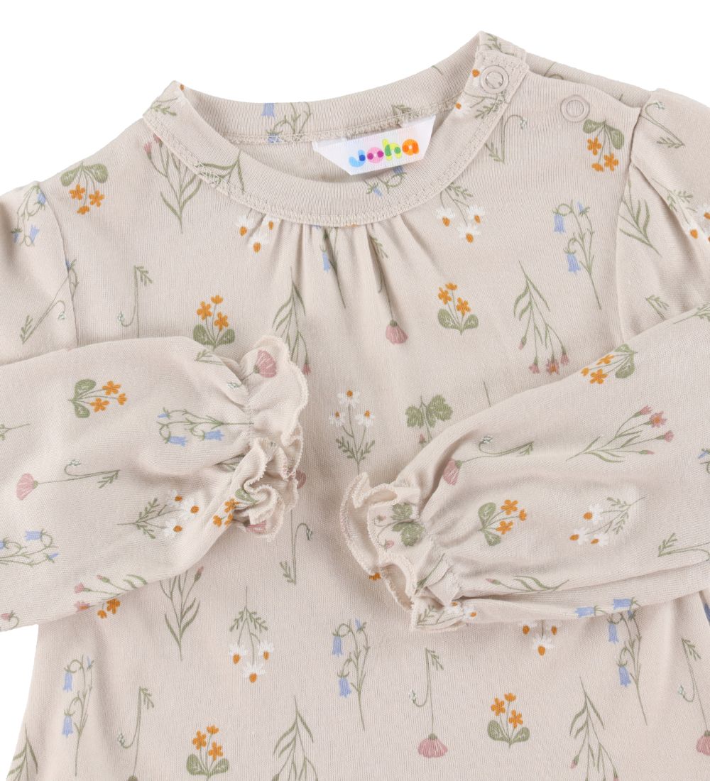 Joha Bluse - Bambus - Beige m. Print